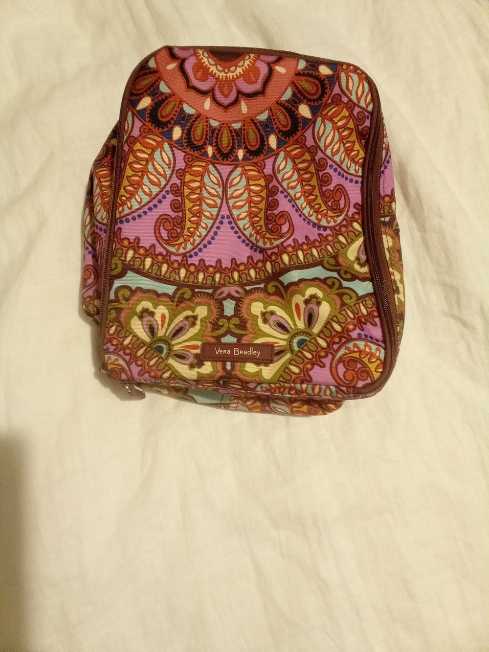Vera Bradley Pink Paisley Floral Lunch Bag/Cosmetic Case